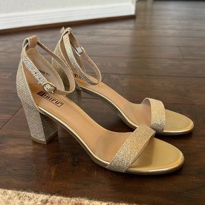Champagne Shimmer Block Heel